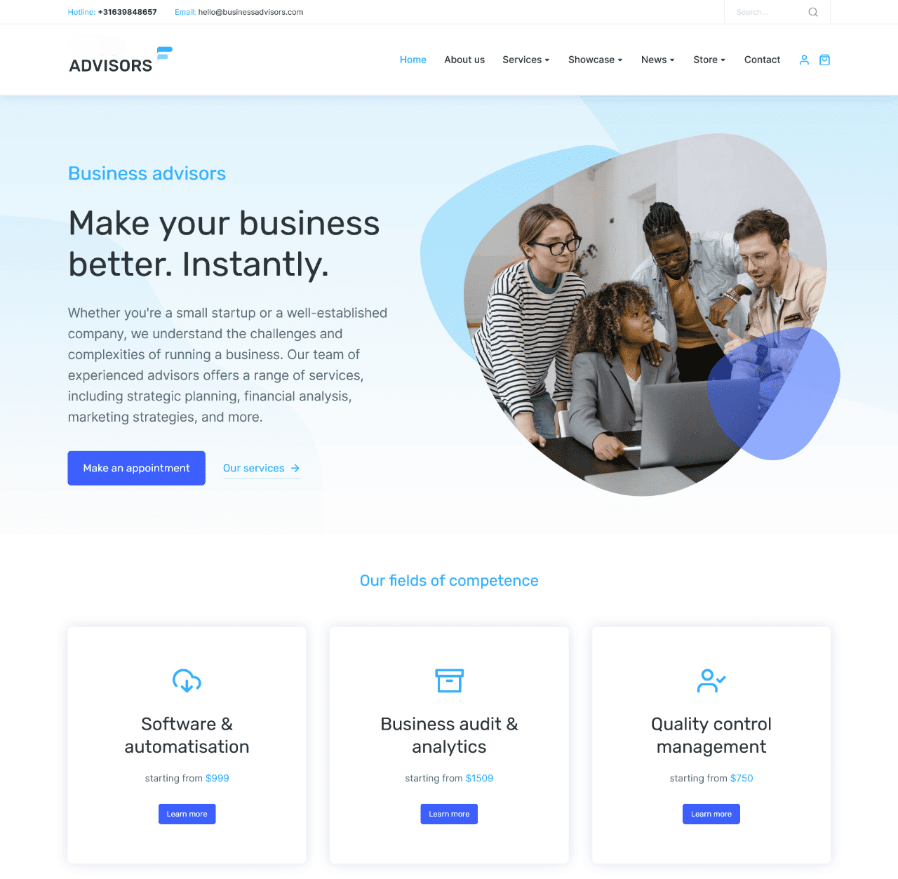 Website of the Business Company project made by Collabs Agency