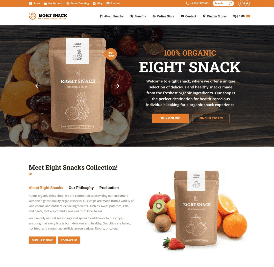 Website of the Organic Shop Company project made by Collabs Agency